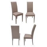 Set di Sedie Grigio Tortora 2 Sedie Imbottito, Effetto Laccato - Ferraris