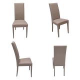 Set di Sedie Grigio Tortora 4 Sedie Imbottito, Effetto Laccato - Ferraris