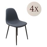 Set di Sedie Nero Antracite Nero 4 Sedie Imbottito, Sfumatura Colore Struttura Antracite - Zambrone