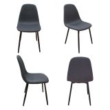 Set di Sedie Nero Antracite Nero 4 Sedie Imbottito, Sfumatura Colore Struttura Antracite - Zambrone