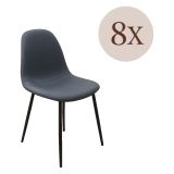 Set di Sedie Nero Antracite Nero 8 Sedie Imbottito, Sfumatura Colore Struttura Antracite - Zambrone