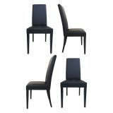 Set di Sedie Nero Nero 4 Sedie Imbottito, Effetto Laccato - Ferraris
