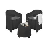 Set giardino economico 2 poltrone effetto liscio antracite - Artax