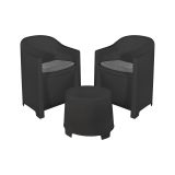 Set giardino economico 2 poltrone effetto liscio antracite - Artax