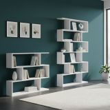 Set Libreria Bianco Modulabile 9 Ripiani, Installazione a Muro - Jesolo