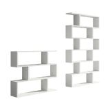Set Libreria Bianco Modulabile 9 Ripiani, Installazione a Muro - Jesolo