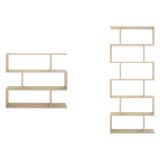 Set Libreria Marrone Rovere 9 Ripiani Modulabile, Installazione a Muro - Jesolo