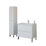 Set Mobili Bagno Bianco Lucido 2 Cassetti 4 Ripiani, 2 Ante - Formello