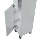 Set Mobili Bagno Bianco Lucido 5 Ripiani 4 Ante, 8 Vani - Vignolo