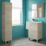 Set Mobili Bagno Marrone Rovere un Cassetto 3 Ripiani, 3 Ante - Trivento
