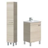 Set Mobili Bagno Marrone Rovere un Cassetto 3 Ripiani, 3 Ante - Trivento