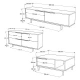 Set Mobili da Soggiorno Beige Marrone Rovere Modulabile 8 Ripiani, 7 Ante - Odolo