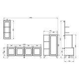 Set Mobili da Soggiorno Bianco Marrone Rovere Modulabile 7 Ripiani, Apertura Battente - Colverde