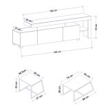 Set Mobili da Soggiorno Bianco Nero Modulabile 4 Ripiani, Apertura a Ribalta - Gizzeria