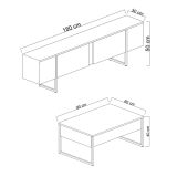 Set Mobili da Soggiorno Bianco Nero Modulabile Apertura a Ribalta, 2 Vani - Mornasco