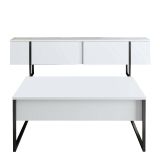 Set Mobili da Soggiorno Bianco Nero Modulabile Apertura a Ribalta, 2 Vani - Mornasco