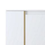 Set Mobili da Soggiorno Bianco oro Modulabile 4 Ripiani, Apertura Battente, a Ribalta - Pignano