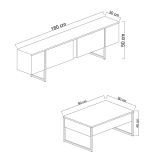 Set Mobili da Soggiorno Bianco oro Modulabile Apertura a Ribalta, 2 Vani - Mornasco