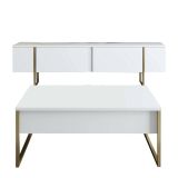 Set Mobili da Soggiorno Bianco oro Modulabile Apertura a Ribalta, 2 Vani - Mornasco