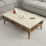 Set Mobili da Soggiorno Marrone Beige Marmo Modulabile 9 Ripiani, 2 Ante - Cassacco