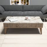 Set Mobili da Soggiorno Marrone Noce Bianco Marmo Modulabile 9 Ripiani, 2 Ante - Ollomont