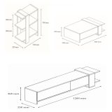 Set Mobili da Soggiorno Marrone Noce Bianco Modulabile 7 Ripiani, Un'anta - Mazzano