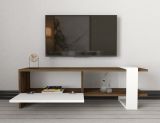 Set Mobili da Soggiorno Marrone Noce Bianco Modulabile 7 Ripiani, Un'anta - Mazzano