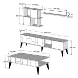 Set Mobili da Soggiorno Marrone Noce Nero Antracite Modulabile 9 Ripiani, 2 Ante - Segrate