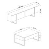 Set Mobili da Soggiorno Marrone Noce Nero Modulabile 2 Ante, 2 Vani - Mornasco