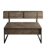 Set Mobili da Soggiorno Marrone Noce Nero Modulabile 2 Ante, 2 Vani - Mornasco