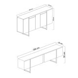 Set Mobili da Soggiorno Marrone Noce Nero Modulabile 4 Ripiani, Apertura Battente, a Ribalta - Pignano