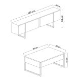 Set Mobili da Soggiorno Marrone Noce oro Modulabile 2 Ante, 2 Vani - Mornasco