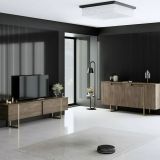 Set Mobili da Soggiorno Marrone Noce oro Modulabile 4 Ripiani, Apertura Battente, a Ribalta - Pignano