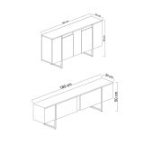 Set Mobili da Soggiorno Marrone Noce oro Modulabile 4 Ripiani, Apertura Battente, a Ribalta - Pignano