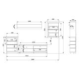 Set Mobili da Soggiorno Marrone Opaco Bianco Rovere Modulabile 7 Ripiani, Apertura Battente, a Ribalta - Urbe