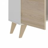 Set Mobili da Soggiorno Marrone Rovere Bianco 7 Ripiani Modulabile, Apertura Battente - Literno