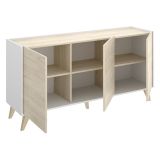 Set Mobili da Soggiorno Marrone Rovere Bianco Cassetti Modulabile, 4 Ripiani - Tellur