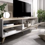 Set Mobili da Soggiorno Marrone Rovere Bianco Cassetti Modulabile, 4 Ripiani - Tellur
