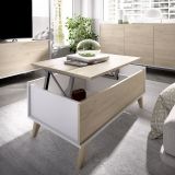 Set Mobili da Soggiorno Marrone Rovere Bianco Cassetti Modulabile, 4 Ripiani - Tellur