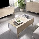 Set Mobili da Soggiorno Marrone Rovere Bianco Cassetti Modulabile, 4 Ripiani - Tellur
