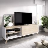 Set Mobili da Soggiorno Marrone Rovere Bianco Cassetti Modulabile, 4 Ripiani - Tellur
