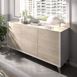 Set Mobili da Soggiorno Marrone Rovere Bianco Cassetti Modulabile, 4 Ripiani - Tellur