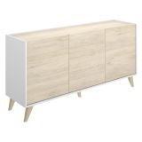 Set Mobili da Soggiorno Marrone Rovere Bianco Cassetti Modulabile, 4 Ripiani - Tellur