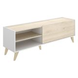 Set Mobili da Soggiorno Marrone Rovere Bianco Cassetti Modulabile, 4 Ripiani - Tellur
