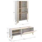 Set Mobili da Soggiorno Marrone Rovere Bianco Cassetti Modulabile, 5 Ripiani - Sutter