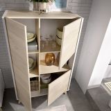 Set Mobili da Soggiorno Marrone Rovere Bianco Cassetti Modulabile, 5 Ripiani - Sutter
