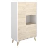 Set Mobili da Soggiorno Marrone Rovere Bianco Cassetti Modulabile, 5 Ripiani - Sutter