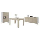 Set Mobili da Soggiorno Marrone Rovere Bianco Cassetti Modulabile, 7 Ripiani - Tifton
