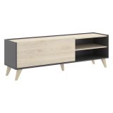 Set Mobili da Soggiorno Marrone Rovere Nero Antracite Cassetti Modulabile, 5 Ripiani - Tulare