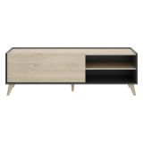 Set Mobili da Soggiorno Marrone Rovere Nero Antracite Cassetti Modulabile, 5 Ripiani - Tulare